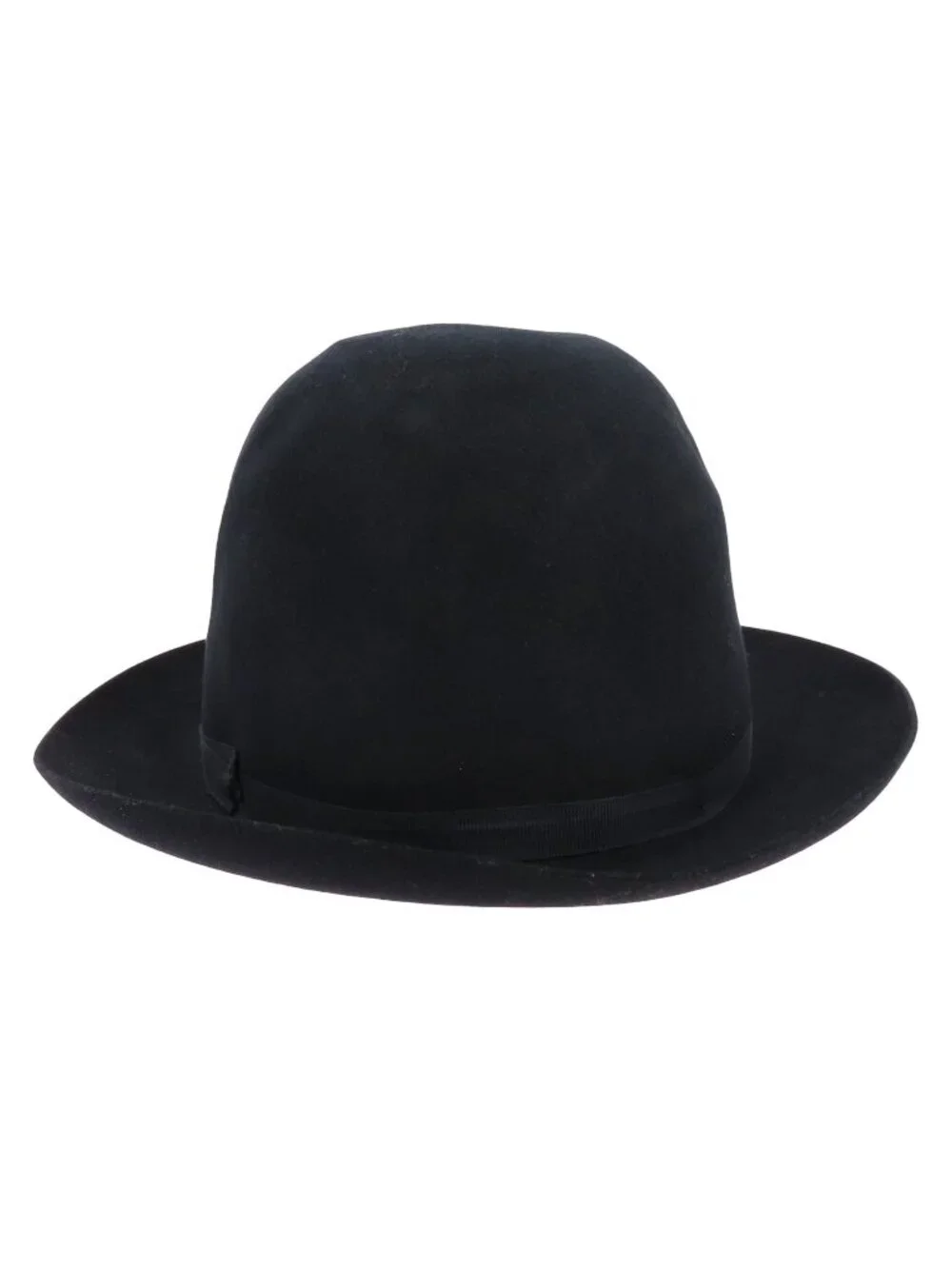 VTG Burberrys Womens Medium M Dark Navy Blue Bowler Derby Hat Made in England